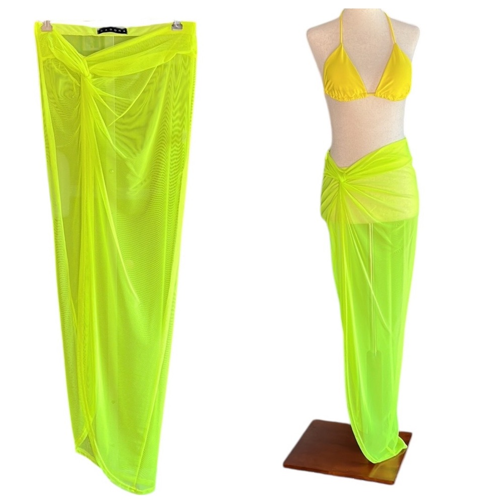 Sabora Mesh Faux Wrap Coverup with Slit